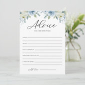 Waterverf Blue Floral Advies voor de Passen getrou Kaart (Staand voorkant)