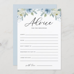 Waterverf Blue Floral Advies voor de Passen getrou Kaart