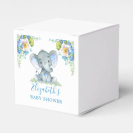 Waterverf Blue Floral Baby Elephant Baby shower Bedankdoosjes