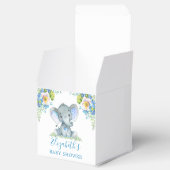 Waterverf Blue Floral Baby Elephant Baby shower Bedankdoosjes (Geopend)