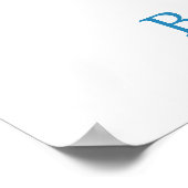 Waterverf Blue Floral Baby Elephant Baby shower Poster (Hoek)