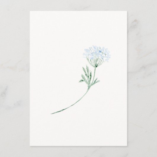 Waterverf Blue Floral Baby shower Bingo Game Informatiekaartje (Achterkant)