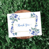 Waterverf Blue Floral Bedankkaart