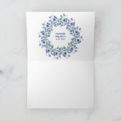 Waterverf Blue Floral Bedankkaart (Binnen)