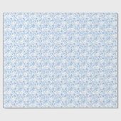 Waterverf Blue Floral Cadeaupapier (Vlak)