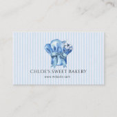Waterverf Blue Floral Chef Pet Visitekaartje (Voorkant)