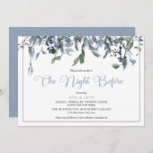 Waterverf Blue Floral de avond ervoor Kaart (Voorkant / Achterkant)