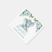 Waterverf Blue Floral Elephant Baby shower Servet (Hoek)
