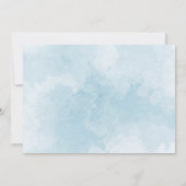 Waterverf Blue Floral Elephant Boy Baby shower Kaart (Achterkant)