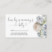 Waterverf Blue Floral Hoe groot is mama's buik Informatiekaartje (Voorkant)