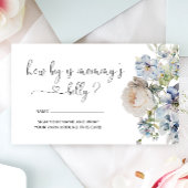 Waterverf Blue Floral Hoe groot is mama's buik Informatiekaartje