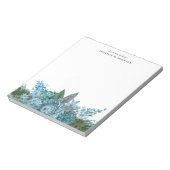 Waterverf Blue Floral Name Sjabloon Blocnote (Linkerzijde)