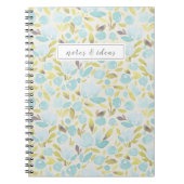 Waterverf Blue Floral Notitieboek (Voorkant)