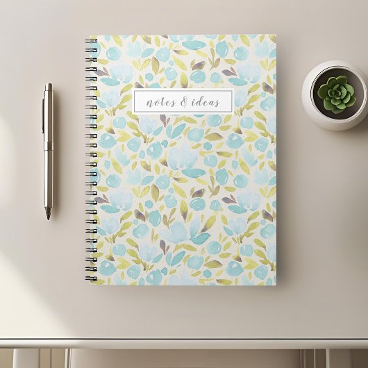Waterverf Blue Floral Notitieboek