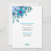 Waterverf Blue Floral Nuptial Mass Invitation Kaart (Achterkant)