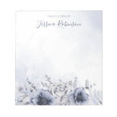Waterverf Blue Floral op maat Notitieblok (Voorkant)