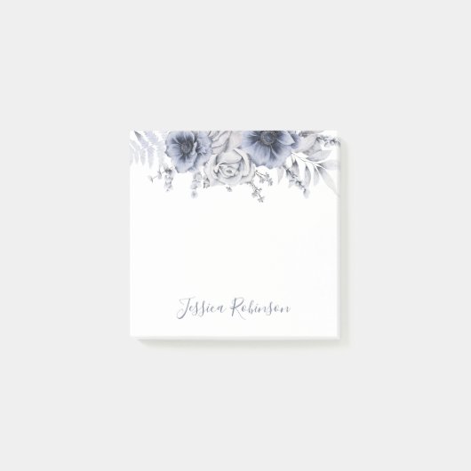 Waterverf Blue Floral op maat Post-it® Notes (Voorkant)