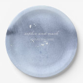 Waterverf Blue Floral Papieren Bordje (Voorkant)