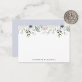 Waterverf Blue Floral Specialized Stationery Notitiekaartje (Voorkant / Achterkant in situ)