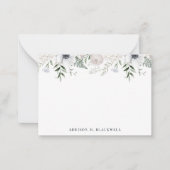 Waterverf Blue Floral Specialized Stationery Notitiekaartje (Voorkant)