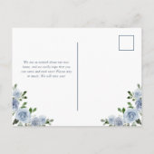Waterverf Blue Floral | Verplaatsingsaankondiging Briefkaart (Achterkant)