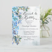 Waterverf Blue Floral Vrijgezellenfeest Kaart (Staand voorkant)