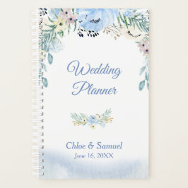 Waterverf Blue Floral Wedding Planner