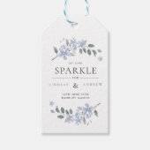 Waterverf Blue Floral Wedding Sparkler Label Cadeaulabel (Voorkant)