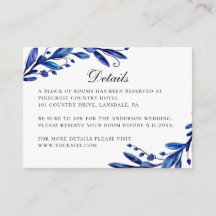 Waterverf blue floral winter bruiloft