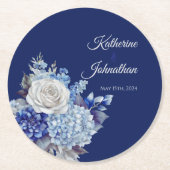 Waterverf Blue Flower Bouquet-Paper Onderzetter (Voorkant)