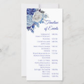 Waterverf Blue Flower Bouquet-Wedding-programma (Achterkant)