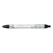 Waterverf Blue Flowers Baby shower Favorieten Zwarte Inkt Pen (Voorkant)