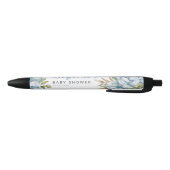 Waterverf Blue Flowers Baby shower Favorieten Zwarte Inkt Pen (Bodem)