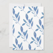 Waterverf Blue Flowers Baby shower Kaart (Achterkant)