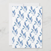 Waterverf Blue Flowers Baby shower Tea Kaart (Achterkant)