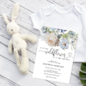 Waterverf Blue Flowers Baby shower Uitnodiging