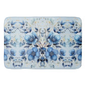 Waterverf Blue Flowers Badmat (Voorkant)