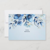 Waterverf Blue Flowers bedankje Bedankkaart (Achterkant)