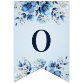 Waterverf Blue Flowers Bunting Flag Vlaggetjes (Tweede vlag)