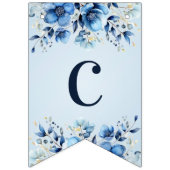 Waterverf Blue Flowers Bunting Flag Vlaggetjes (Eerste vlag)