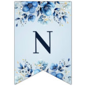 Waterverf Blue Flowers Bunting Flag Vlaggetjes (Derde vlag)