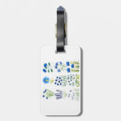 Waterverf Blue Flowers Collectie Chic Rustic Bagagelabel (Achterkant verticaal)