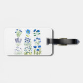 Waterverf Blue Flowers Collectie Chic Rustic Bagagelabel (Achterkant horizontaal)