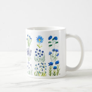 Waterverf Blue Flowers Collectie Chic Rustic Koffiemok
