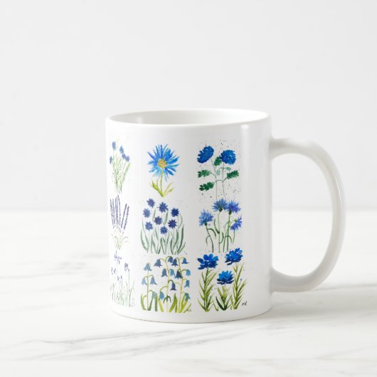 Waterverf Blue Flowers Collectie Chic Rustic Koffiemok (Rechts)