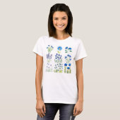 Waterverf Blue Flowers Collectie Chic Rustic T-shirt (Voorkant volledig)