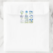 Waterverf Blue Flowers Collectie Chic Rustic Vierkante Sticker (Tas)