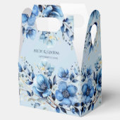 Waterverf Blue Flowers Favor Box Bedankdoosjes (Geopend)