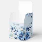Waterverf Blue Flowers Favor Box Bedankdoosjes (Geopend)