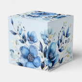 Waterverf Blue Flowers Favor Box Bedankdoosjes (Achterkant)